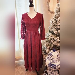 Burgundy Lace Dress